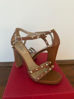 Valentino Garavani Rockstud Heels Leather Sandals W Size 40